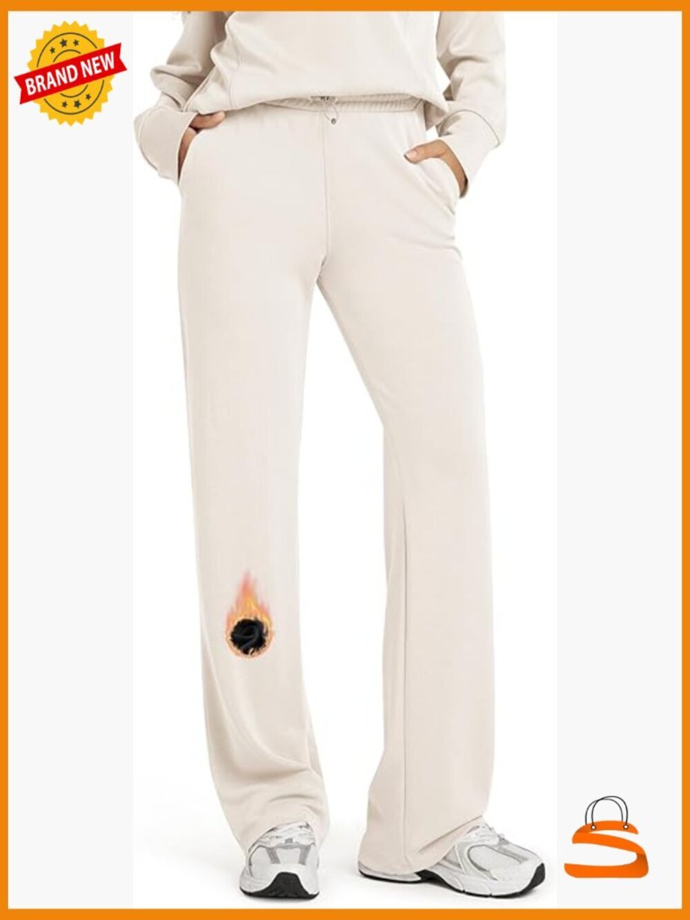 Modal Fleece Lined Wide Leg Lounge Pants with Pockets 31" Inseam